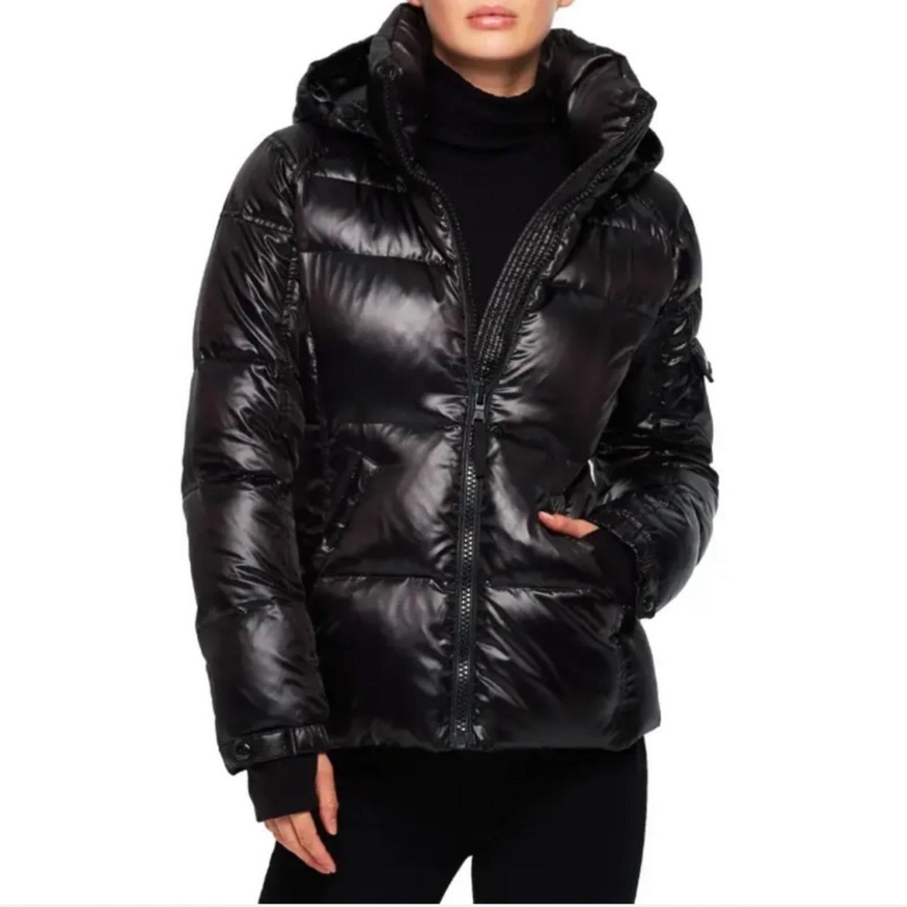 Women's Black Puffer Jacket with Hood